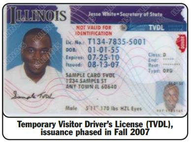 Temporary Illinois Driver's Licenses Without Proof of Immigration Status TDVL